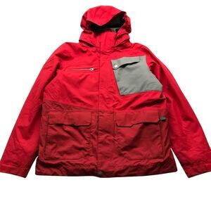 Marmot Space Walk Ski Jacket Hooded Boys Youth XL Pockets Maroon Gray Red